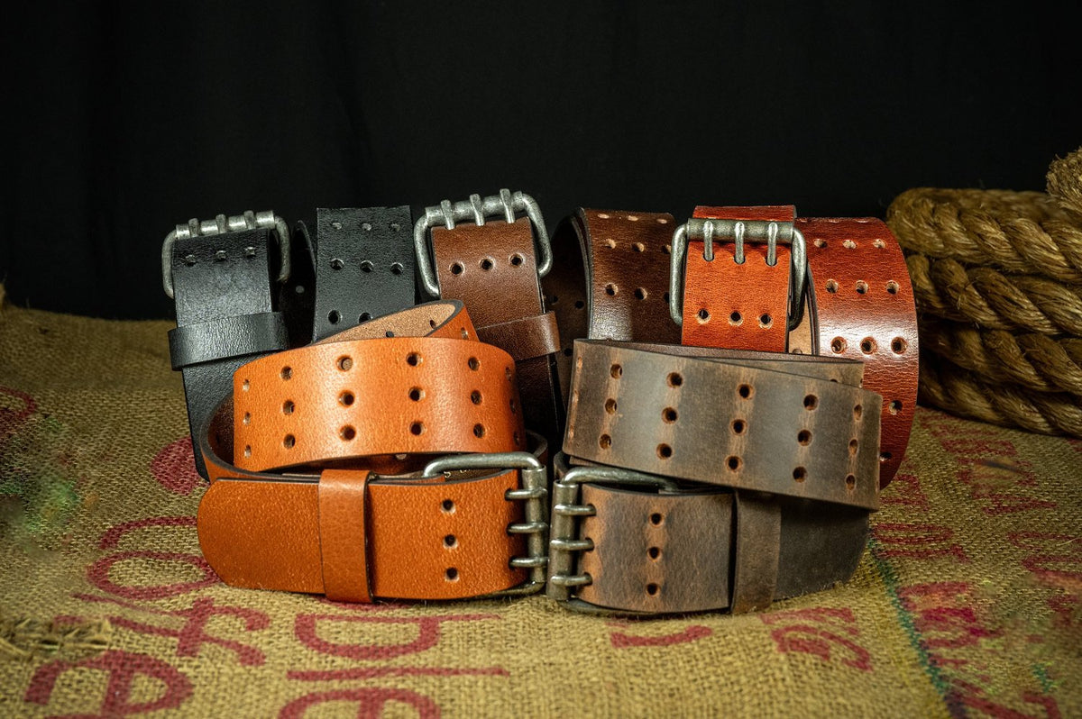 The Bronco: Triple Prong Buffalo Leather Belt - 1.75" - TheBeltShoppe.com