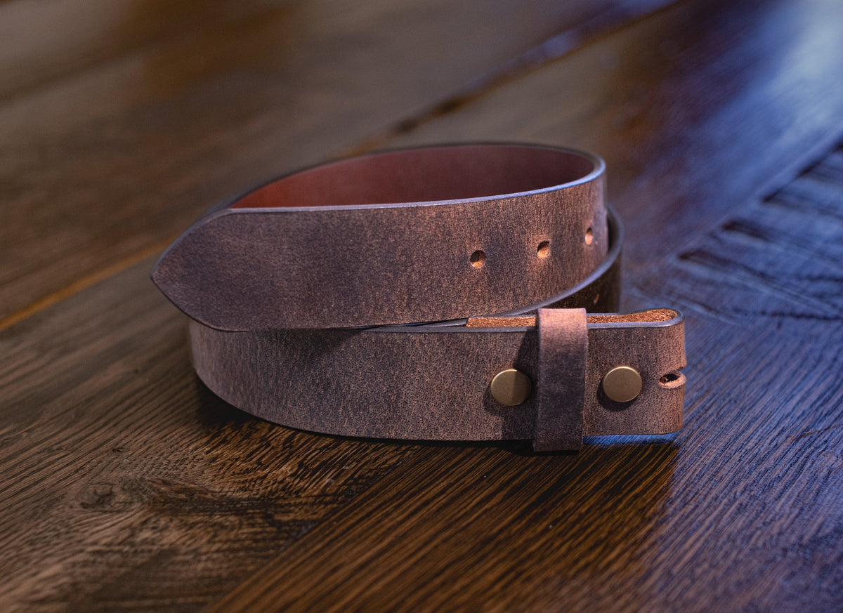 The Buffalo: Crazy Horse Leather Belt Strap - 1.5" - TheBeltShoppe.com