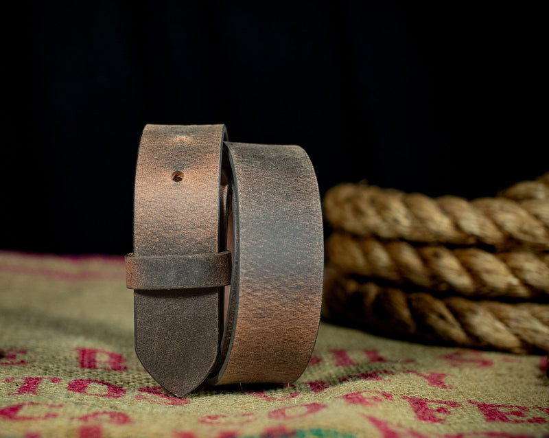 The Buffalo: Crazy Horse Leather Belt Strap - 1.5" - TheBeltShoppe.com