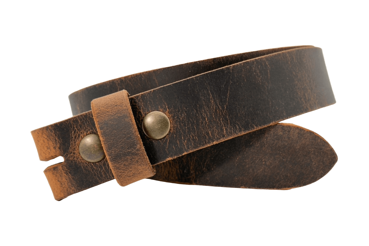 The Buffalo: Crazy Horse Leather Belt Strap, Brown - 1.5" Wide - TheBeltShoppe.com