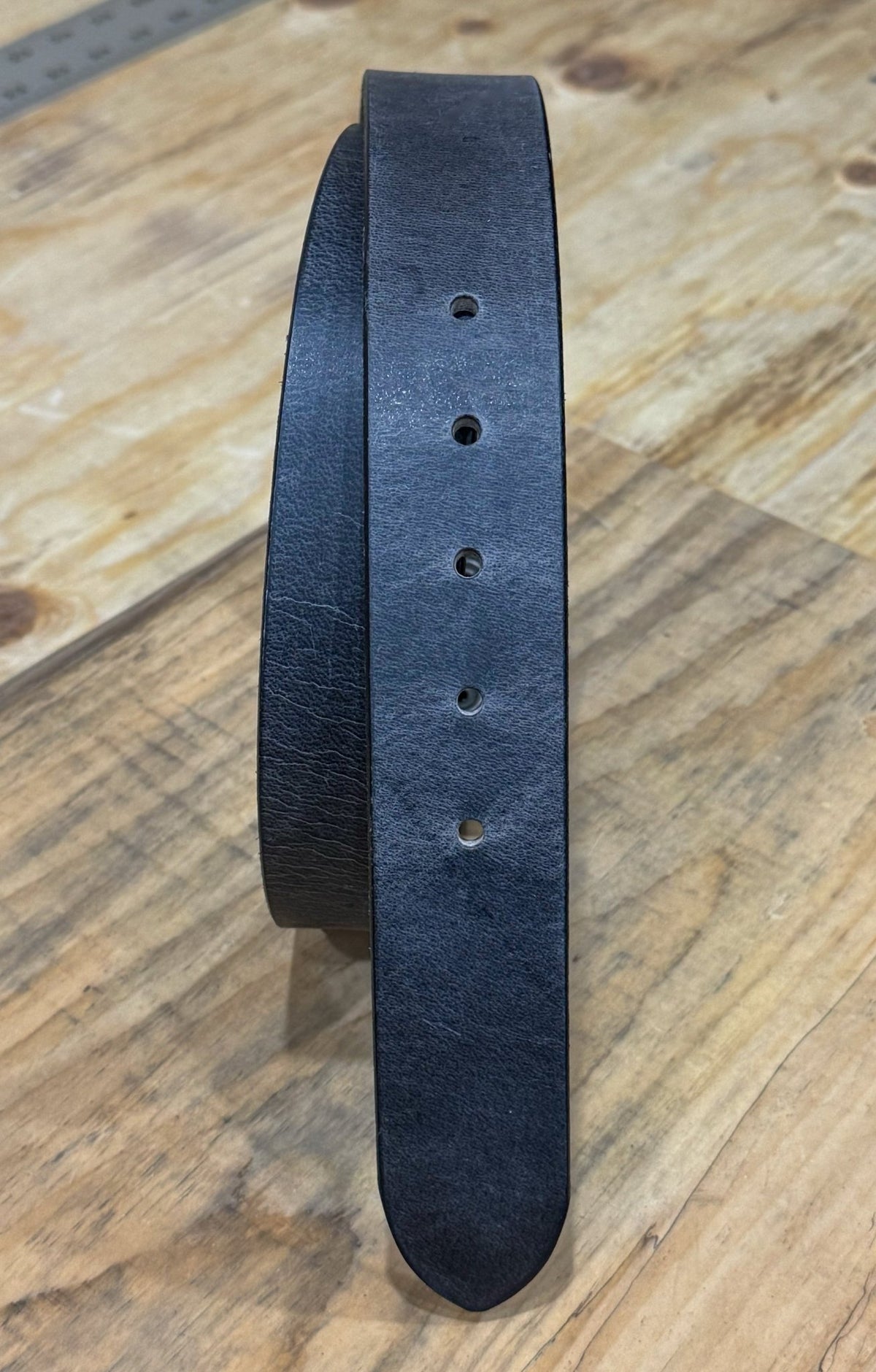The Buffalo: Crazy Horse Leather Belt Strap, Gray - 1.5" Wide - TheBeltShoppe.com