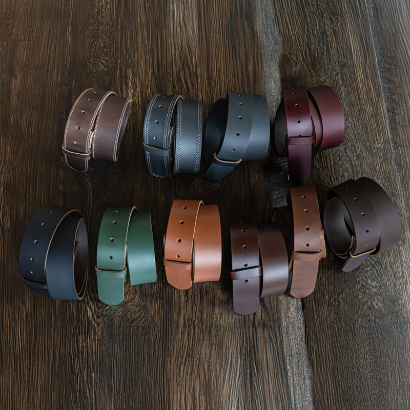 The Canyon: Pull - Up Buffalo Leather Belt Strap 1.5" - TheBeltShoppe.com