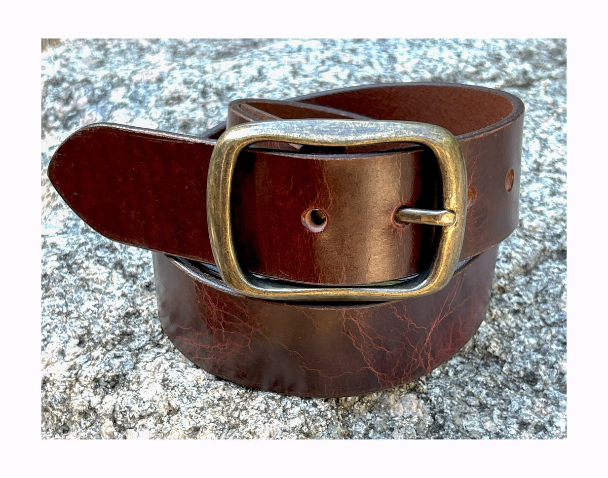 The Colorado: Full Grain Buffalo Leather Aniline Finish Belt - 1.5" Wide - TheBeltShoppe.com