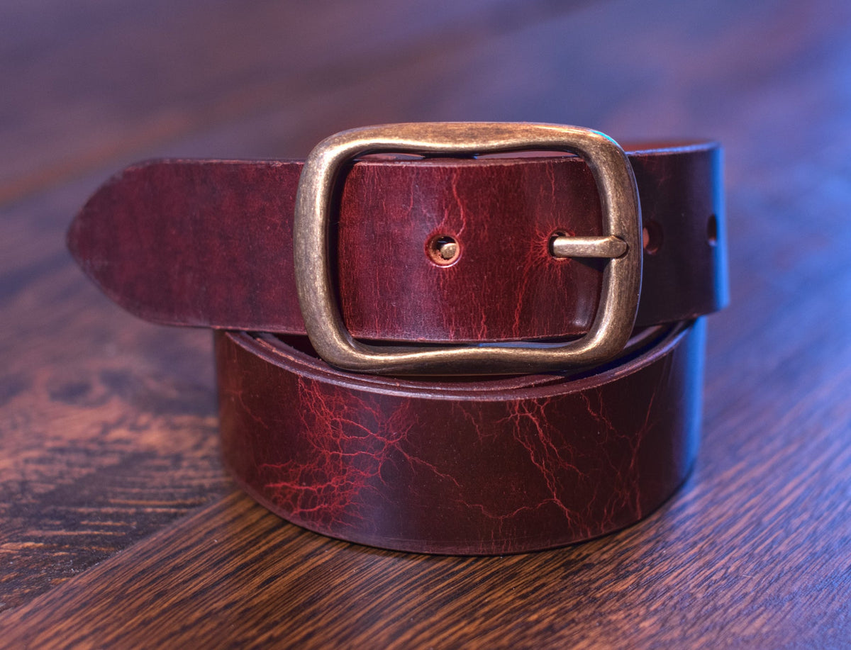 The Colorado: Full Grain Buffalo Leather Aniline Finish Belt - 1.5" Wide - TheBeltShoppe.com