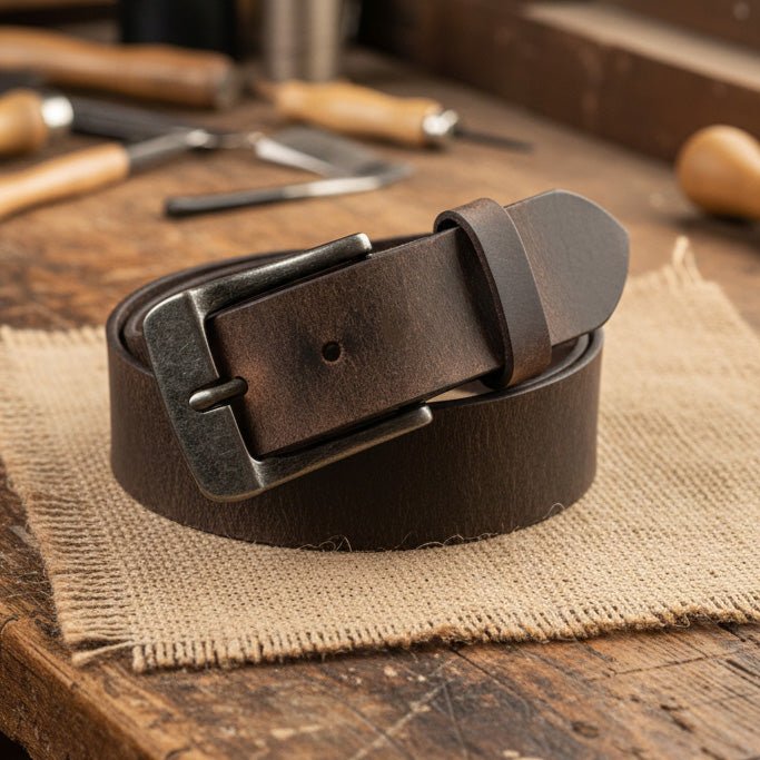The Crazy Horse: Full Grain Buffalo Crazy Horse Finish Leather Belt – Brown - 1.5" - TheBeltShoppe.com