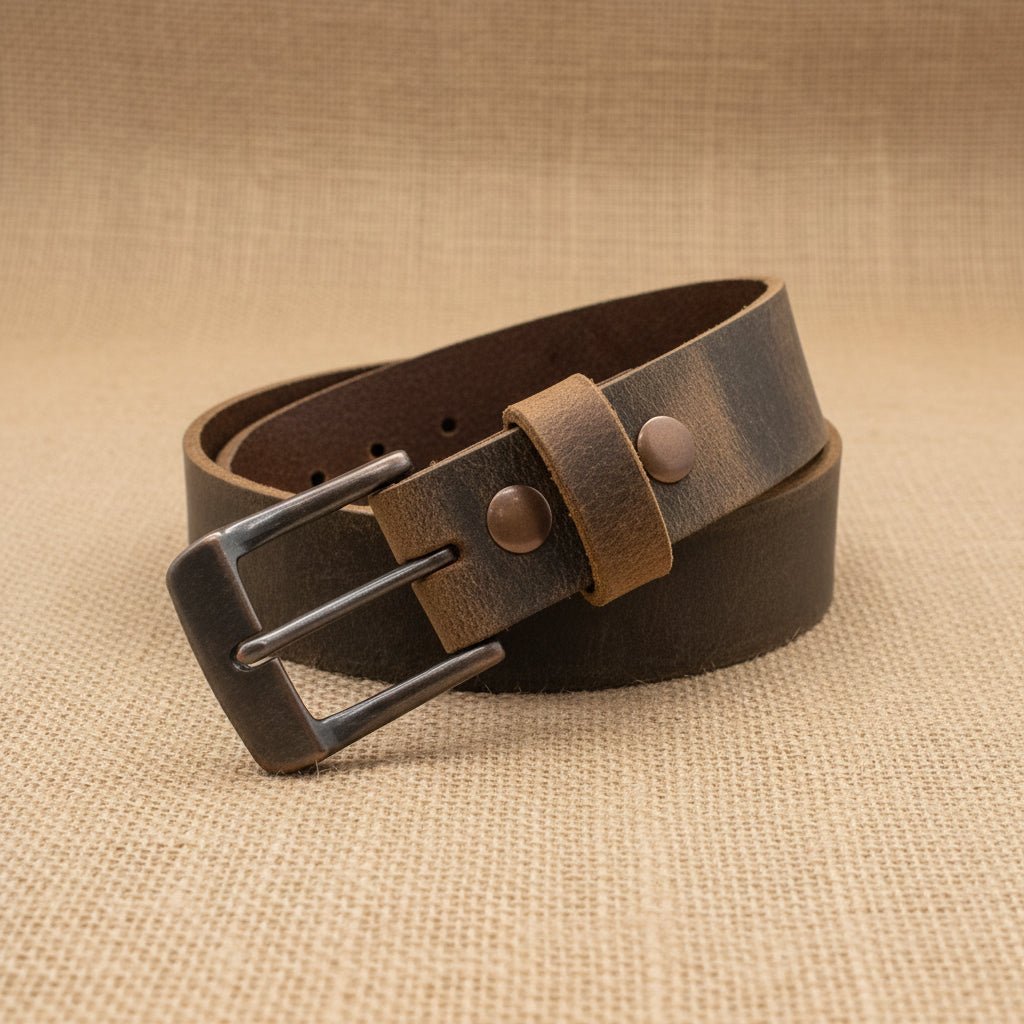 The Crazy Horse: Full Grain Buffalo Crazy Horse Finish Leather Belt – Brown - 1.5" - TheBeltShoppe.com