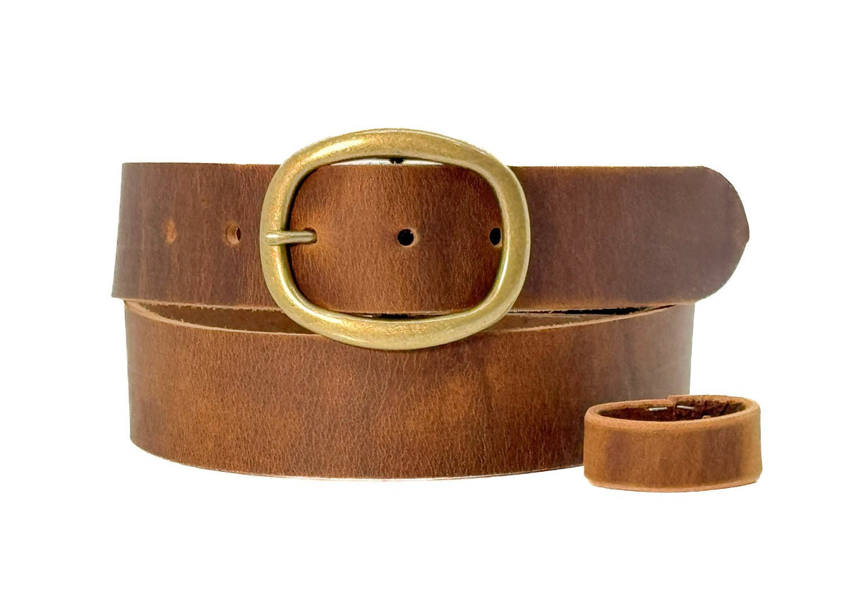 The Crazy Horse: Full Grain Buffalo Crazy Horse Finish Leather Belt – Golden Brown 1.5” - TheBeltShoppe.com