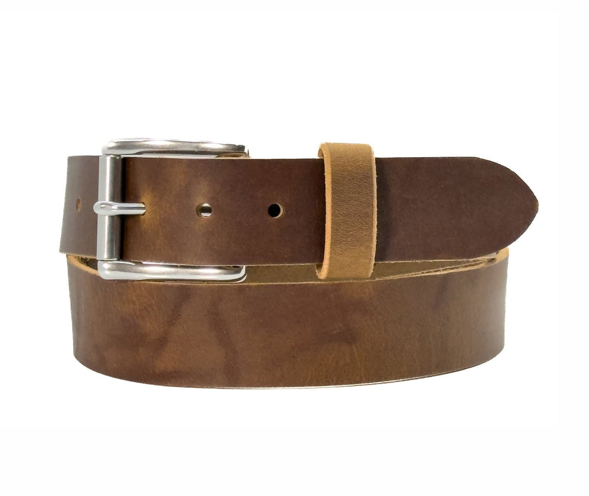 The Crazy Horse: Full Grain Buffalo Crazy Horse Finish Leather Belt – Golden Brown 1.5” - TheBeltShoppe.com