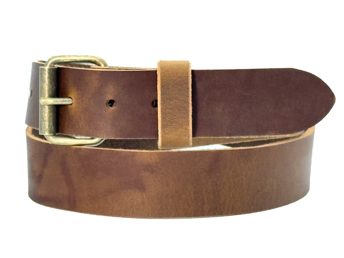 The Crazy Horse: Full Grain Buffalo Crazy Horse Finish Leather Belt – Golden Brown 1.5” - TheBeltShoppe.com
