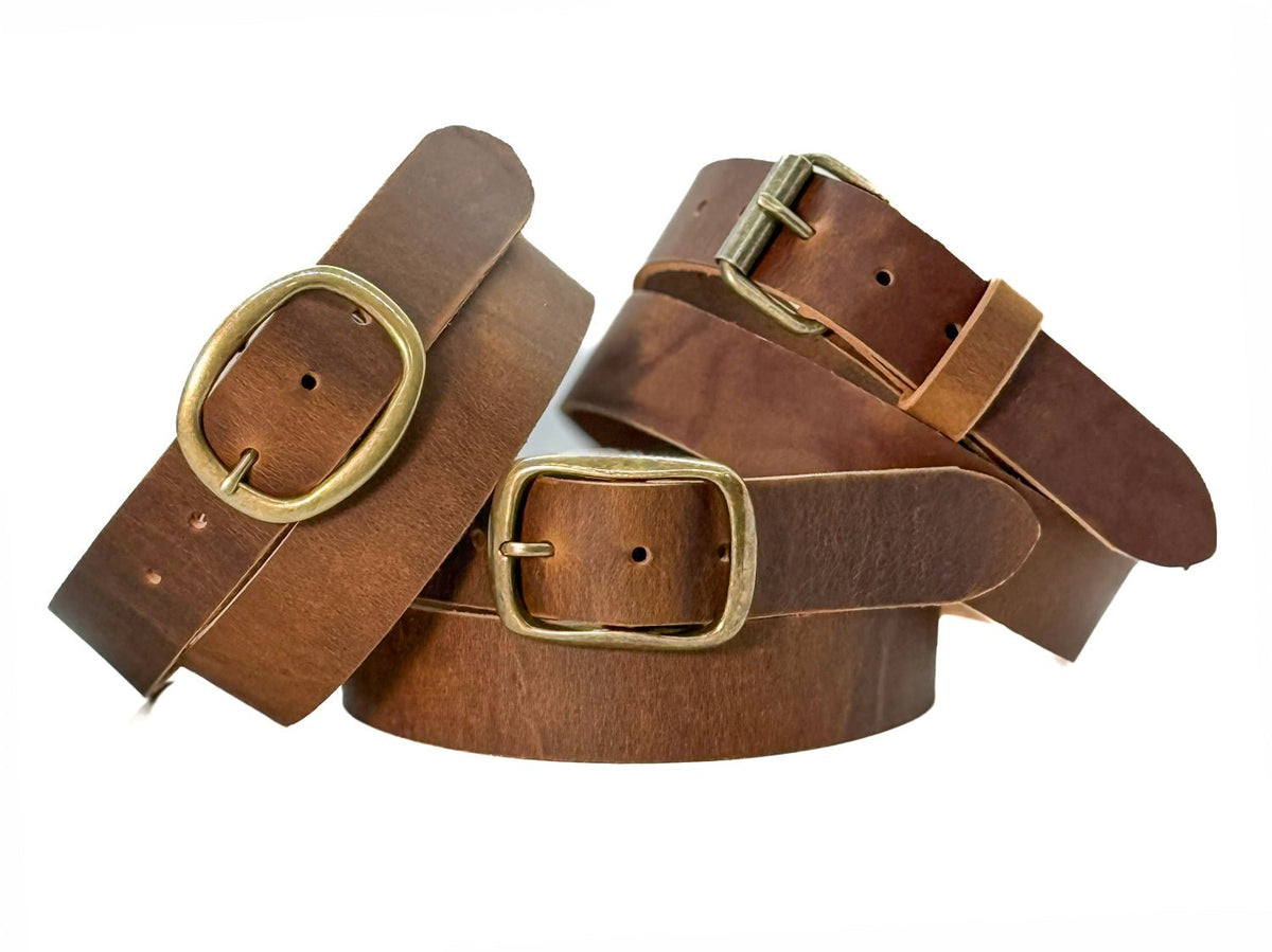 The Crazy Horse: Full Grain Buffalo Crazy Horse Finish Leather Belt – Golden Brown 1.5” - TheBeltShoppe.com