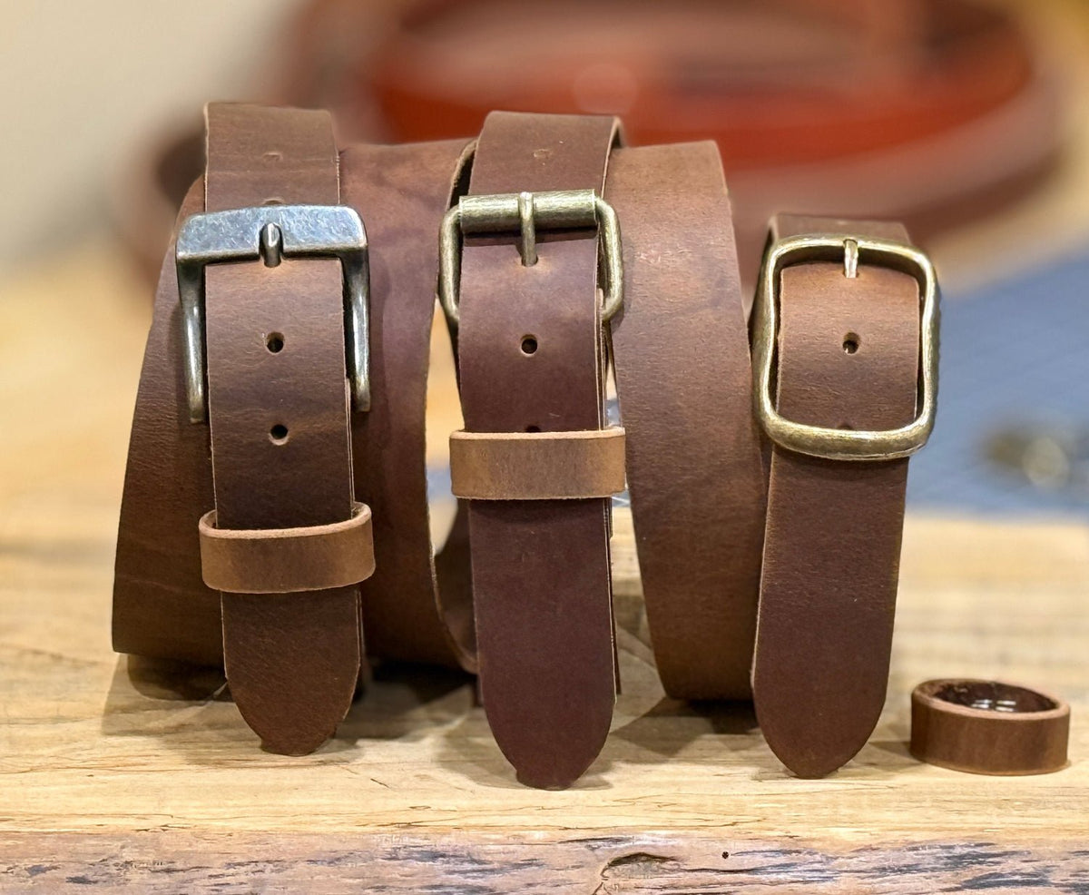 The Crazy Horse: Full Grain Buffalo Crazy Horse Finish Leather Belt – Golden Brown 1.5” - TheBeltShoppe.com