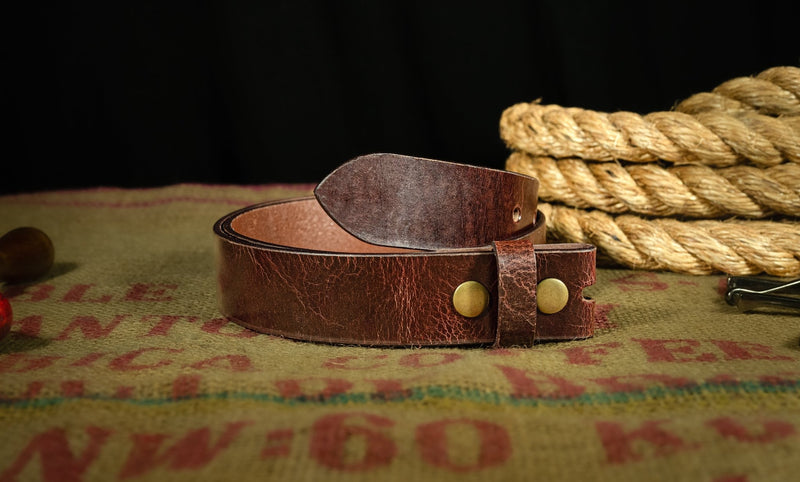 The Crested Butte: Aniline Buffalo Leather Belt Strap - 1.5" - TheBeltShoppe.com