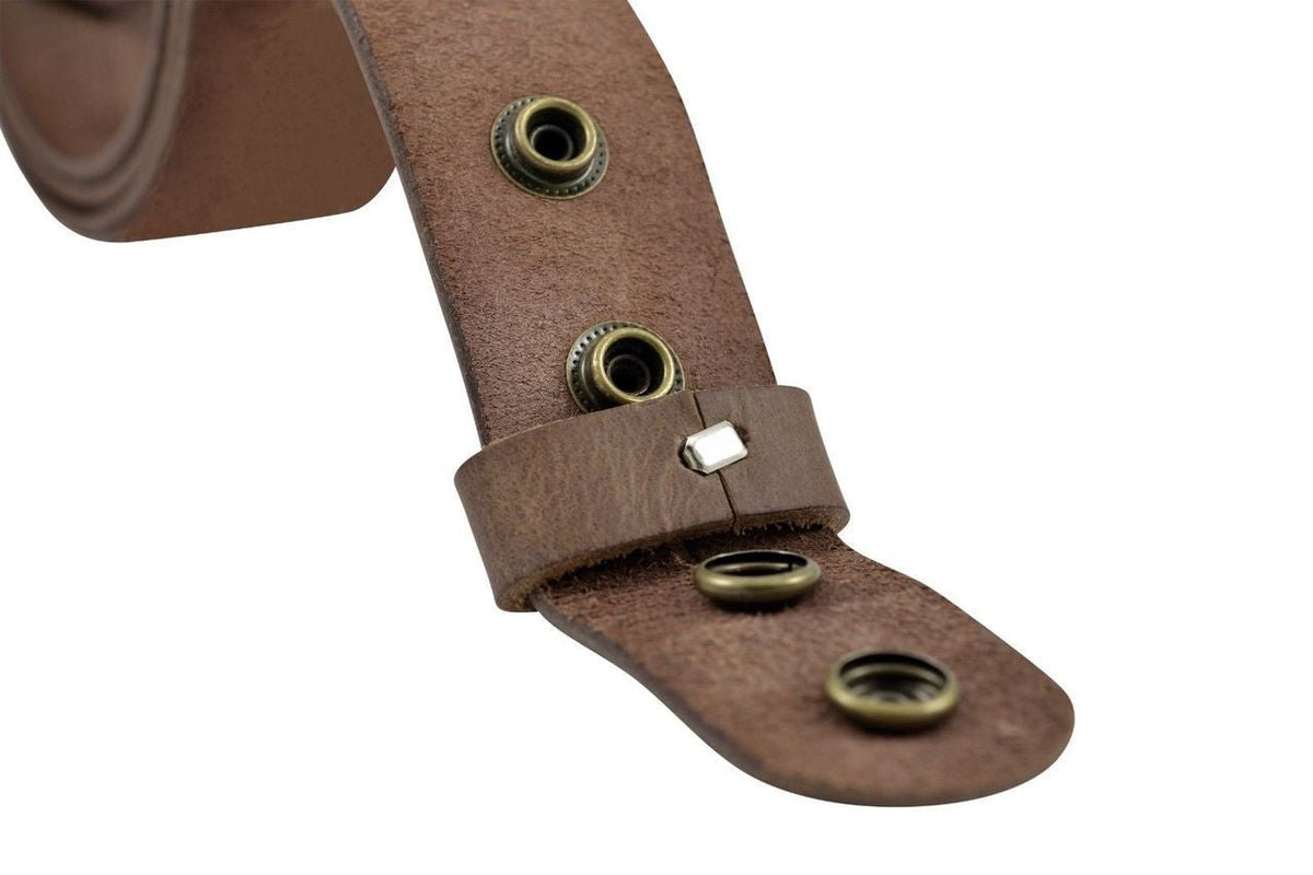 The Cripple Creek: Distressed Vintage Buffalo Leather Belt Strap - 1.5" - TheBeltShoppe.com