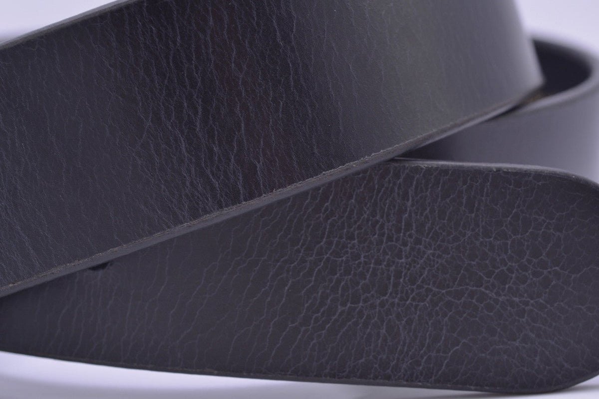 The Estes: Aniline Buffalo Leather Replacement Belt Strap Black - 1.5" - TheBeltShoppe.com