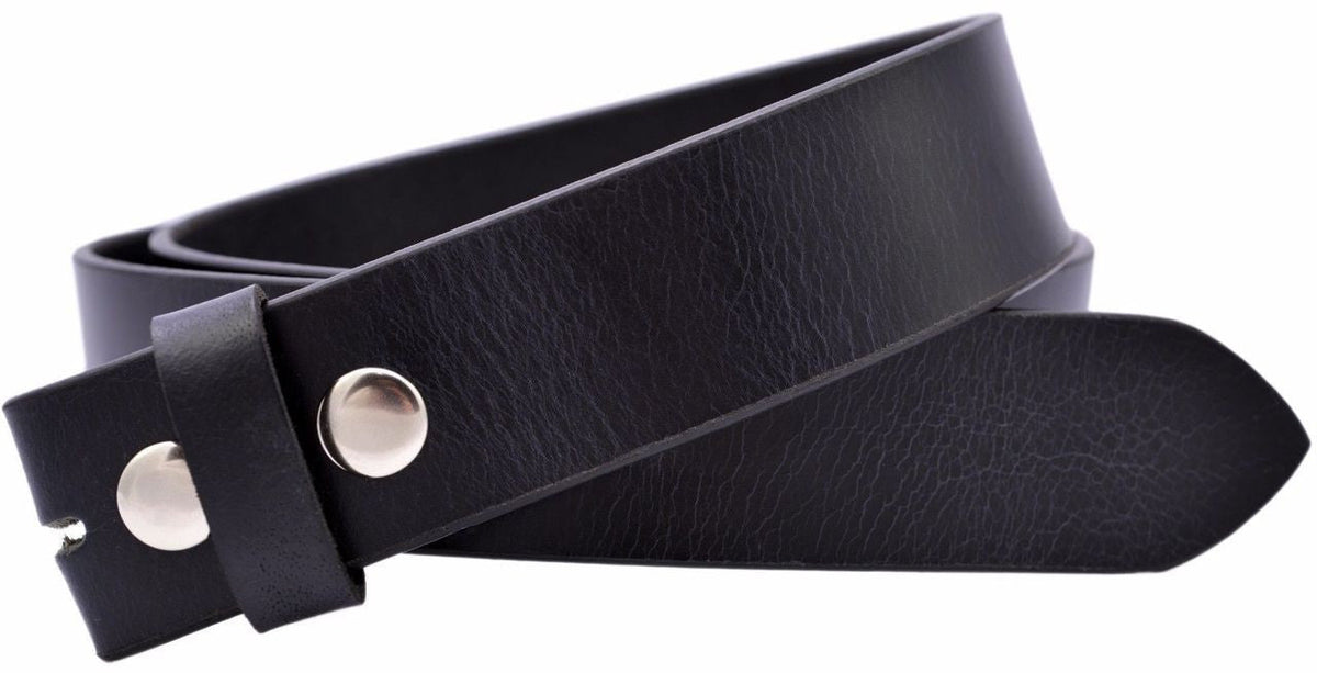 The Estes: Aniline Buffalo Leather Replacement Belt Strap Black - 1.5" - TheBeltShoppe.com