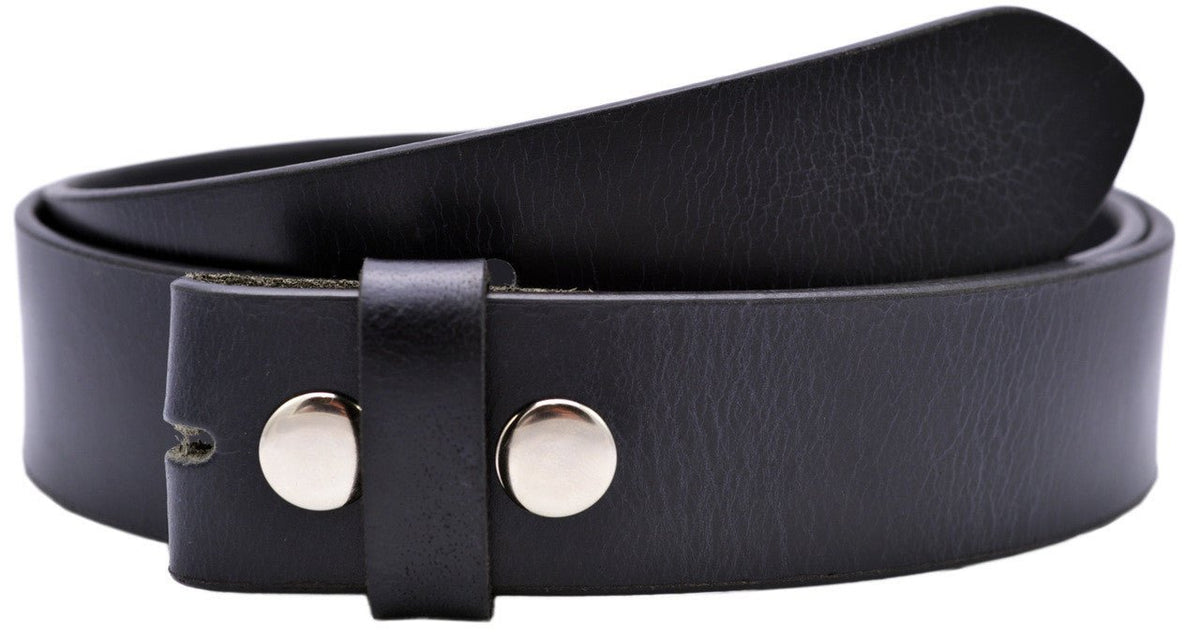 The Estes: Aniline Buffalo Leather Replacement Belt Strap Black - 1.5" - TheBeltShoppe.com