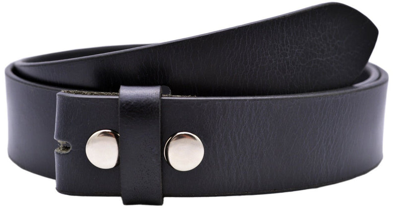 The Estes: Aniline Buffalo Leather Replacement Belt Strap Black - 1.5" - TheBeltShoppe.com
