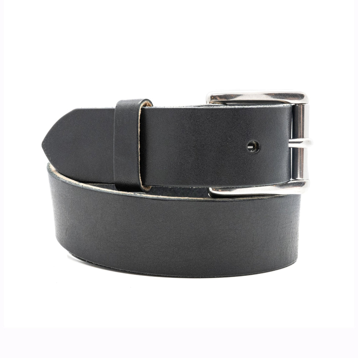 The Maverick: Amish Made Raw Edge Leather Belt Black, 1.5" - USA Made - TheBeltShoppe.com