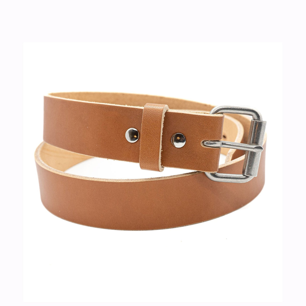 The Maverick: Amish Made Raw Edge Leather Belt Tan, 1.5" - USA Made - TheBeltShoppe.com