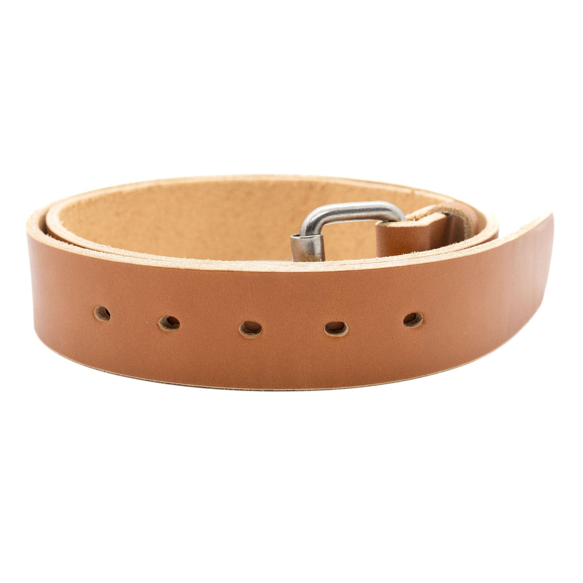 The Maverick: Amish Made Raw Edge Leather Belt Tan, 1.5" - USA Made - TheBeltShoppe.com