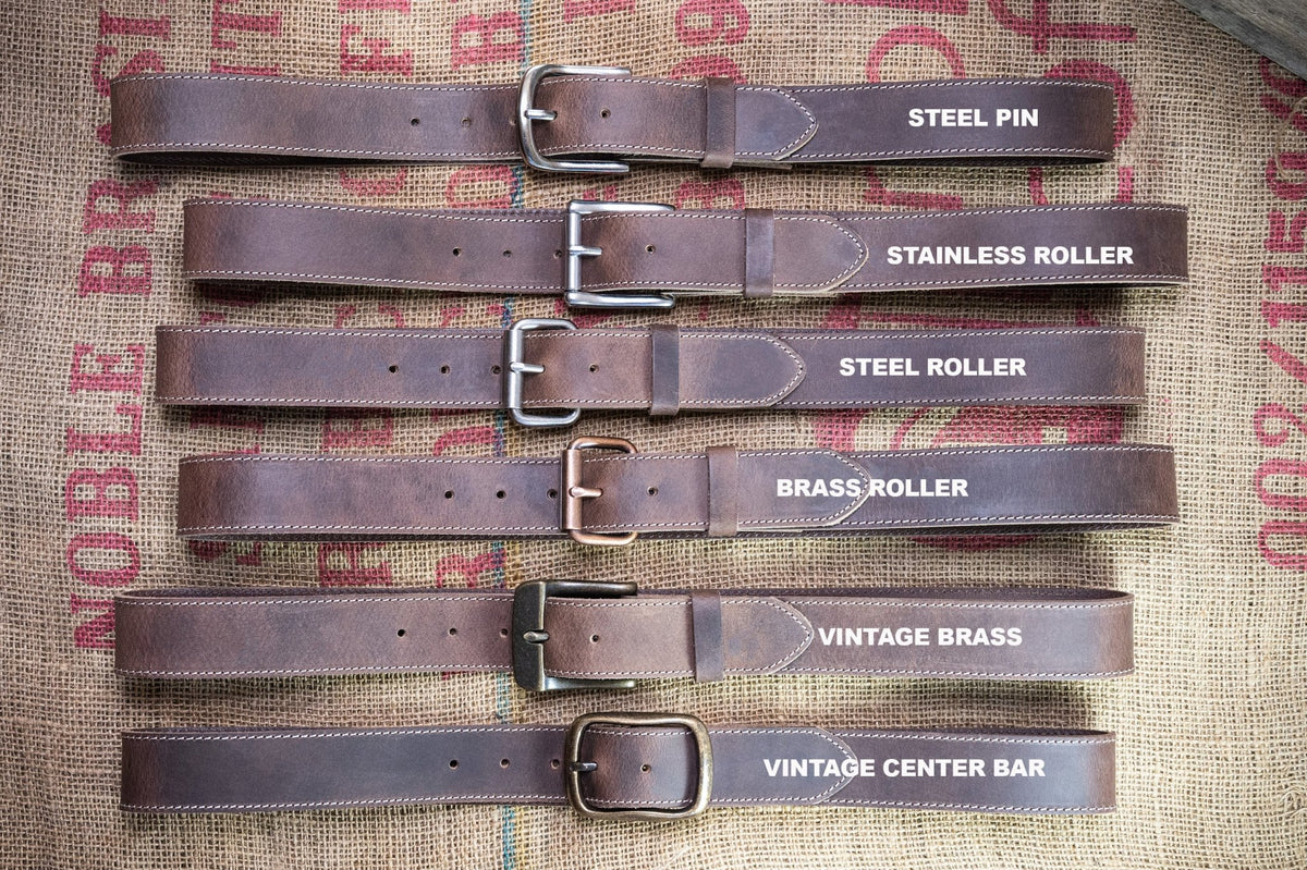 The Outfitter: Full Grain Crazy Horse Leather Stitched Edge Belt - Brown - 1.5" - TheBeltShoppe.com