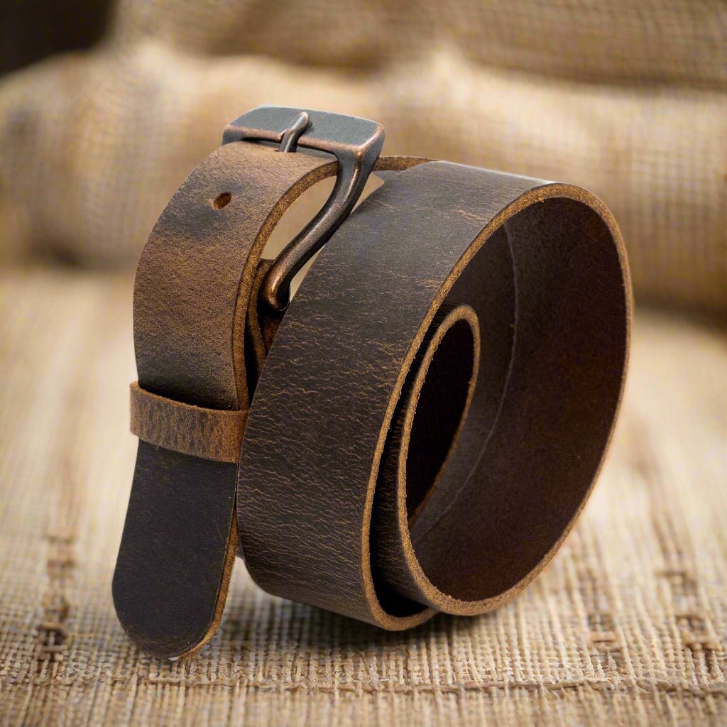 The Outlaw: Crazy Horse Heavy Duty Leather Belt - 1.5" - TheBeltShoppe.com