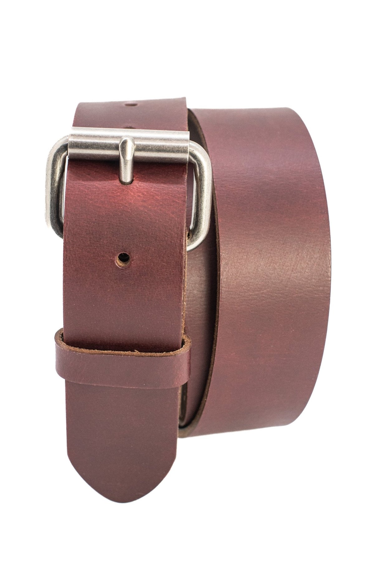 The Pioneer: Pull - Up Full Grain Buffalo Leather Belt - Cognac - 1.5" - TheBeltShoppe.com