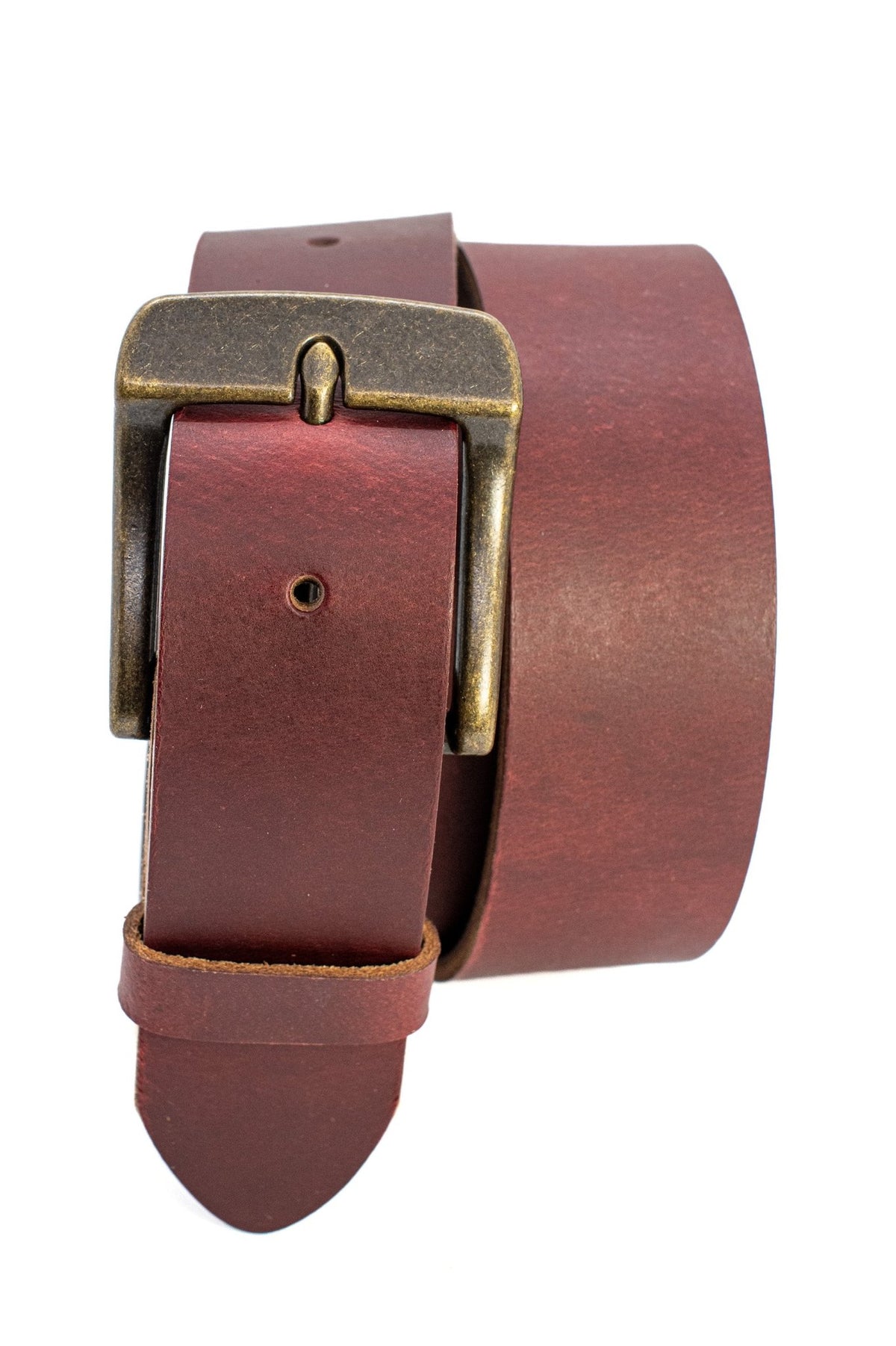 The Pioneer: Pull - Up Full Grain Buffalo Leather Belt - Cognac - 1.5" - TheBeltShoppe.com