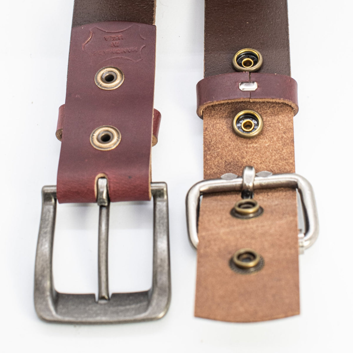 The Pioneer: Pull - Up Full Grain Buffalo Leather Belt - Cognac - 1.5" - TheBeltShoppe.com