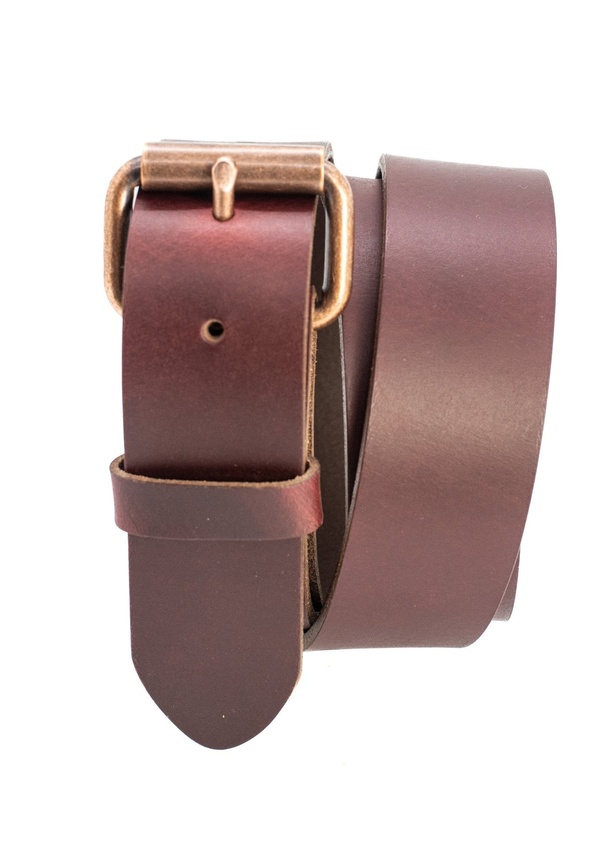 The Pioneer: Pull - Up Full Grain Buffalo Leather Belt - Cognac - 1.5" - TheBeltShoppe.com