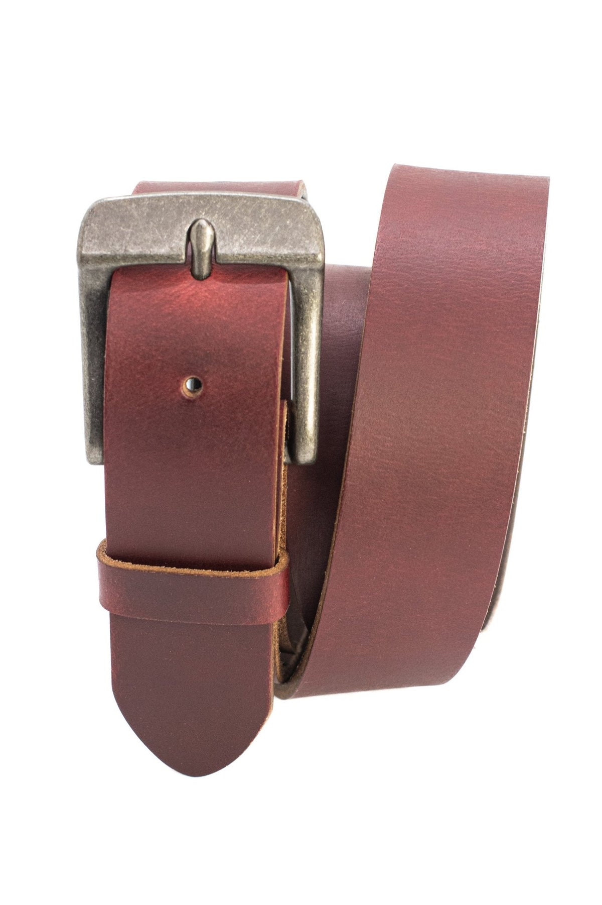 The Pioneer: Pull - Up Full Grain Buffalo Leather Belt - Cognac - 1.5" - TheBeltShoppe.com
