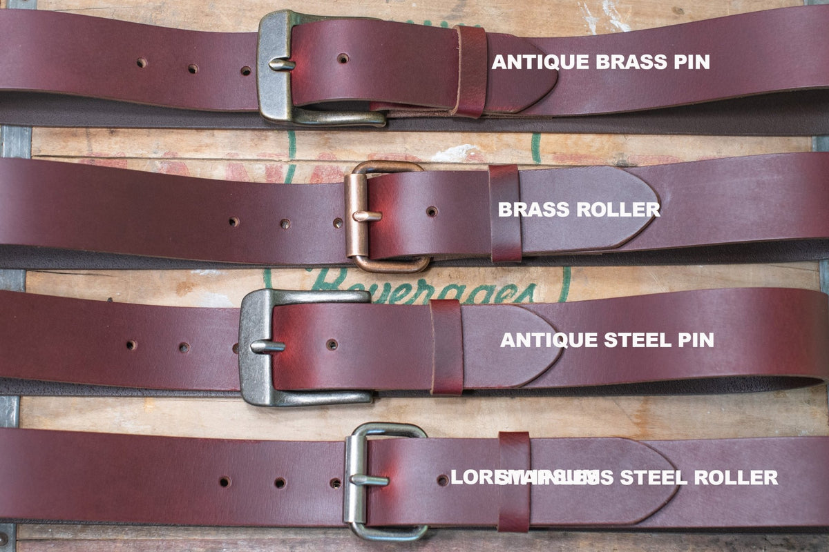 The Pioneer: Pull - Up Full Grain Buffalo Leather Belt - Cognac - 1.5" - TheBeltShoppe.com