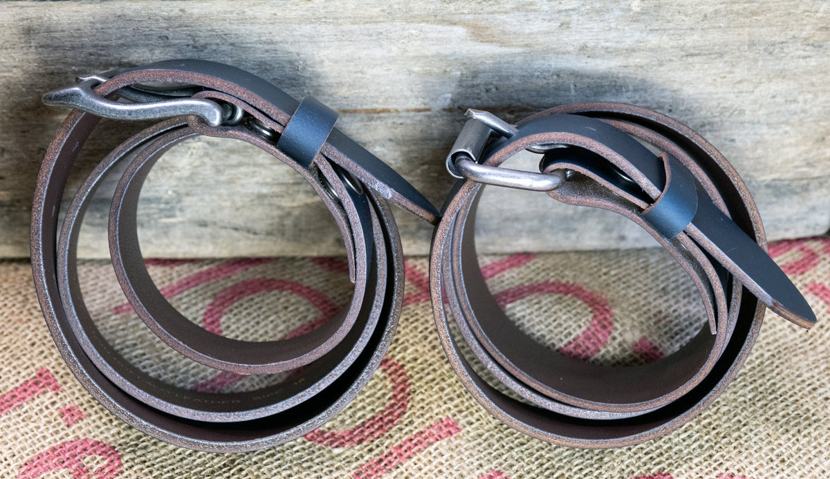 The Pioneer: Pull - Up Full Grain Buffalo Leather Belt - Dark Blue - 1.5" - TheBeltShoppe.com