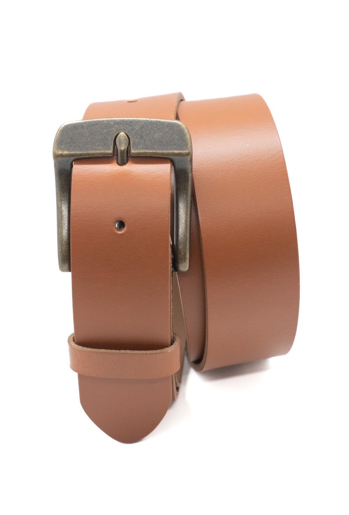 The Pioneer: Pull - Up Full Grain Buffalo Leather Belt - English Tan - 1.5" - TheBeltShoppe.com