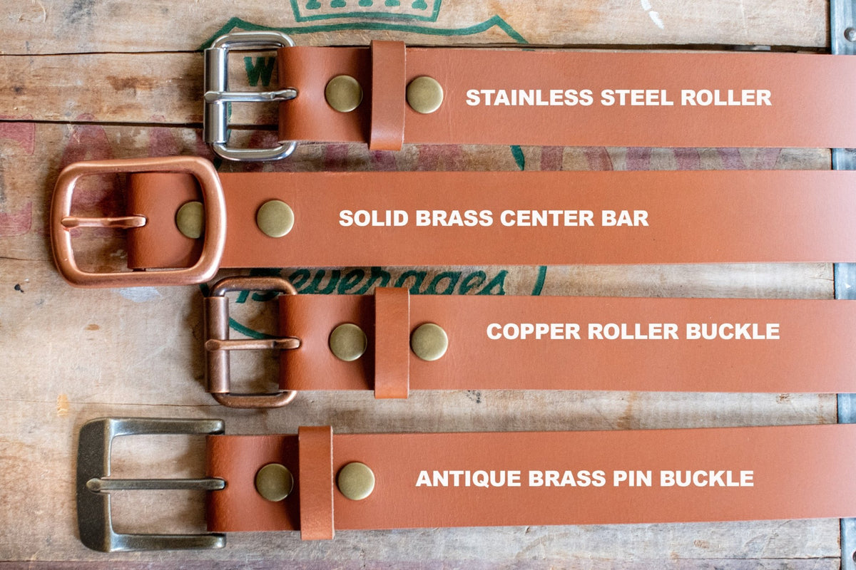 The Pioneer: Pull - Up Full Grain Buffalo Leather Belt - English Tan - 1.5" - TheBeltShoppe.com