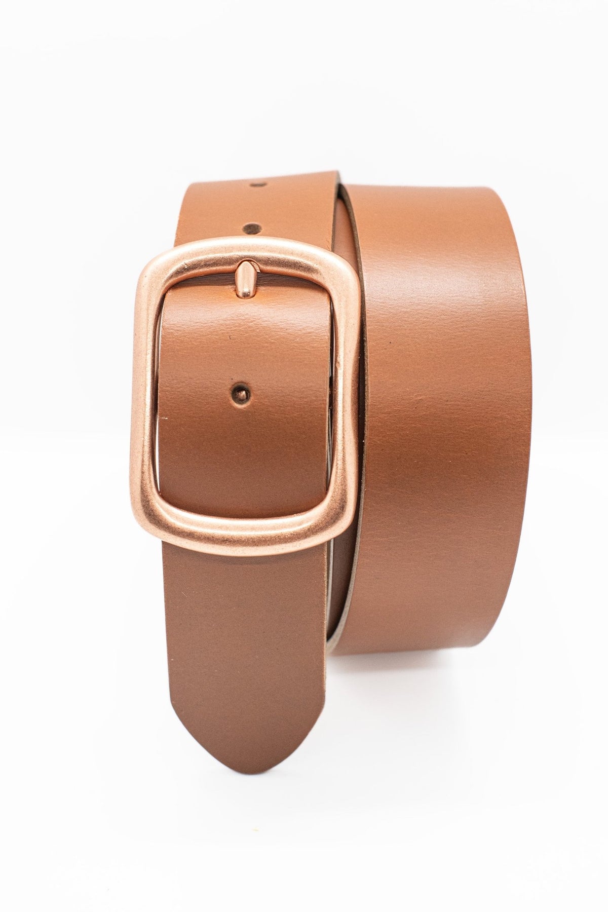 The Pioneer: Pull - Up Full Grain Buffalo Leather Belt - English Tan - 1.5" - TheBeltShoppe.com