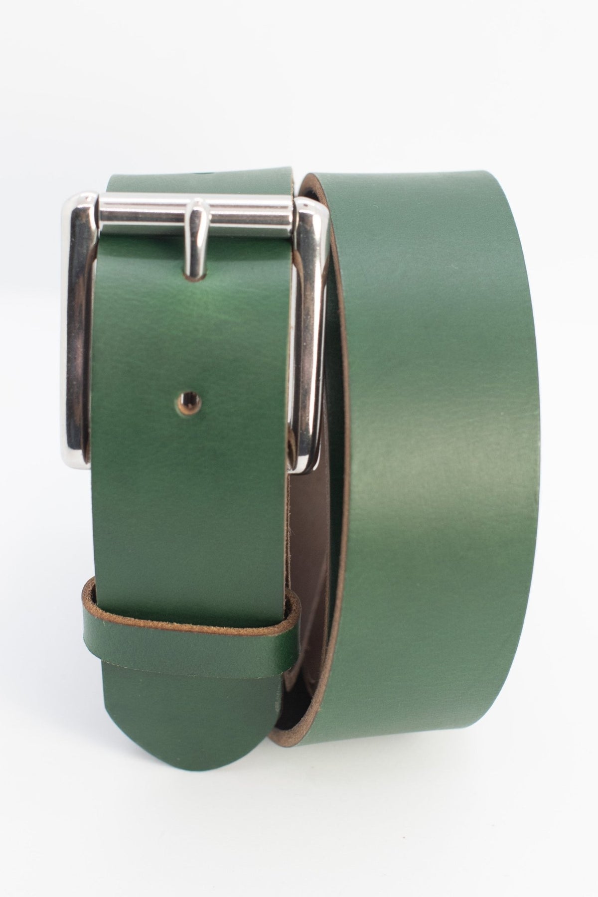 The Pioneer: Pull-Up Full Grain Buffalo Leather Belt - Green - 1.5" - TheBeltShoppe.com
