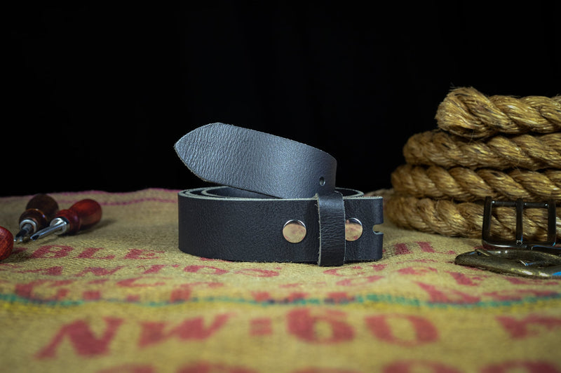The Silverton: Milled Full Grain Buffalo Replacement Belt Strap - Black - 1.5" - TheBeltShoppe.com