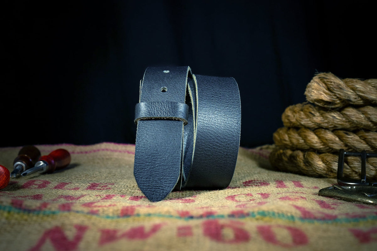 The Silverton: Milled Full Grain Buffalo Replacement Belt Strap - Black - 1.5" - TheBeltShoppe.com
