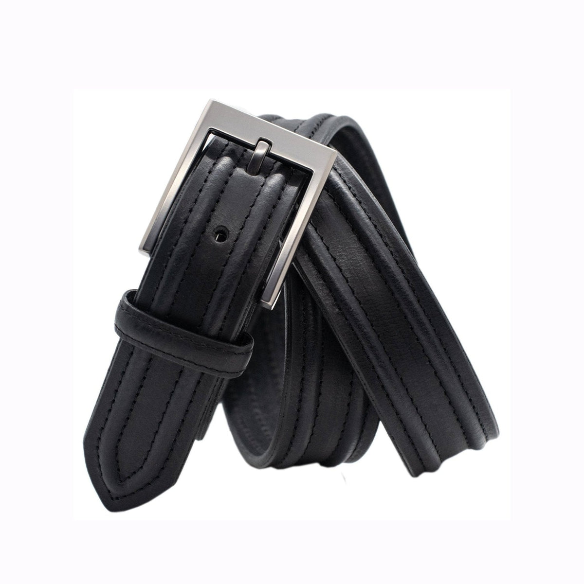 The Stanley: Raised Ridge Buffalo Leather Belt - 1.25" - TheBeltShoppe.com