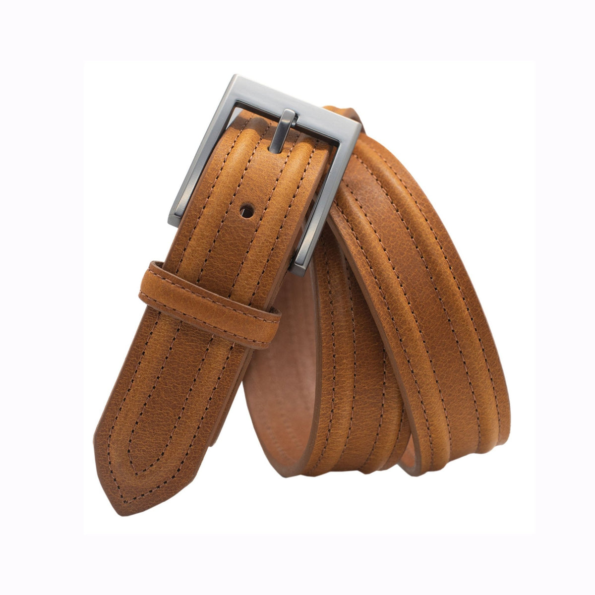 The Stanley: Raised Ridge Buffalo Leather Belt - 1.25" - TheBeltShoppe.com