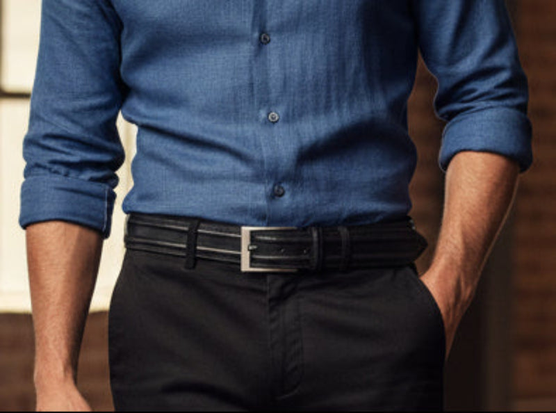 The Stanley: Raised Ridge Buffalo Leather Belt - 1.25" - TheBeltShoppe.com