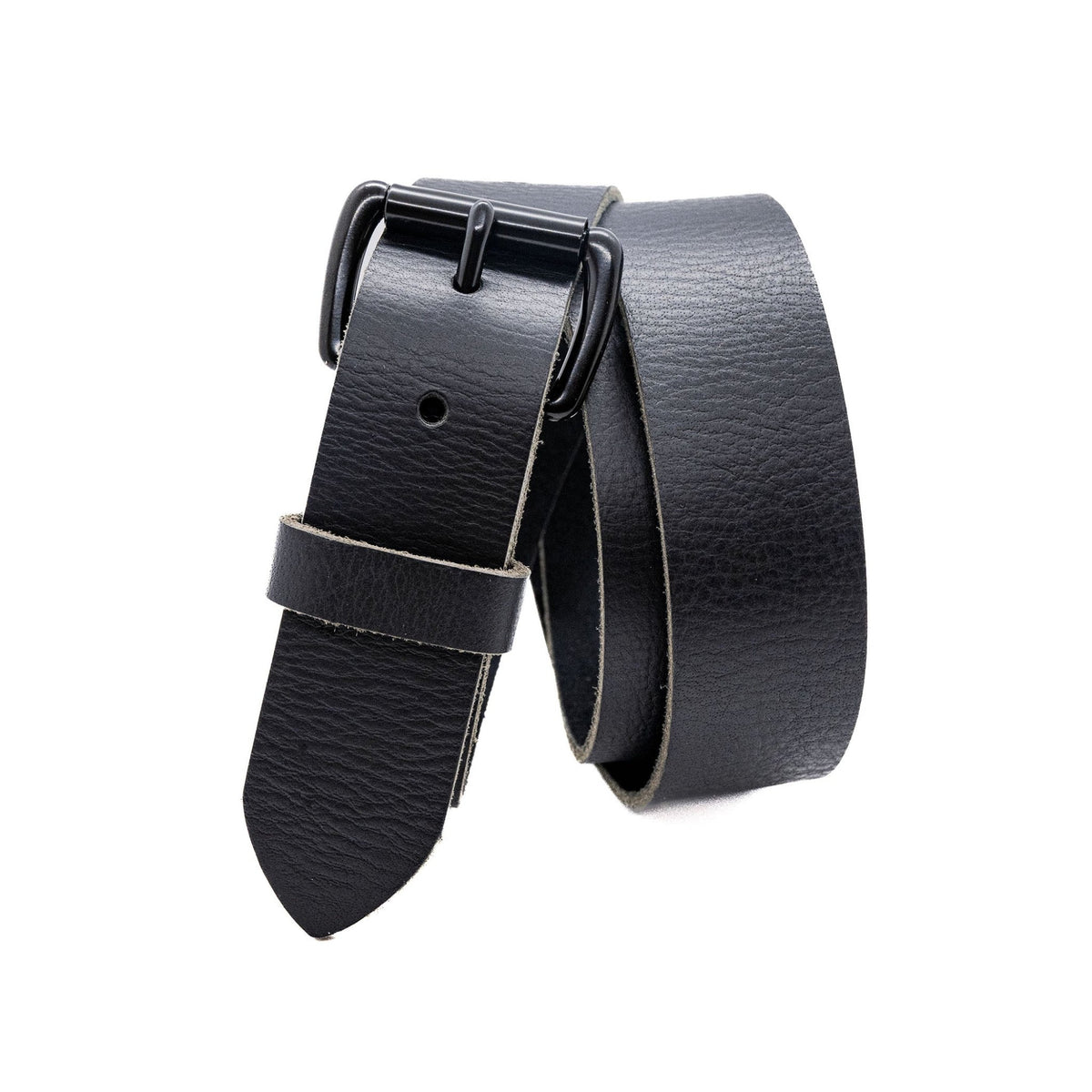 The Summit: 1.5" Milled Full Grain Buffalo Leather Belt w/ Roller Buckle - TheBeltShoppe.com