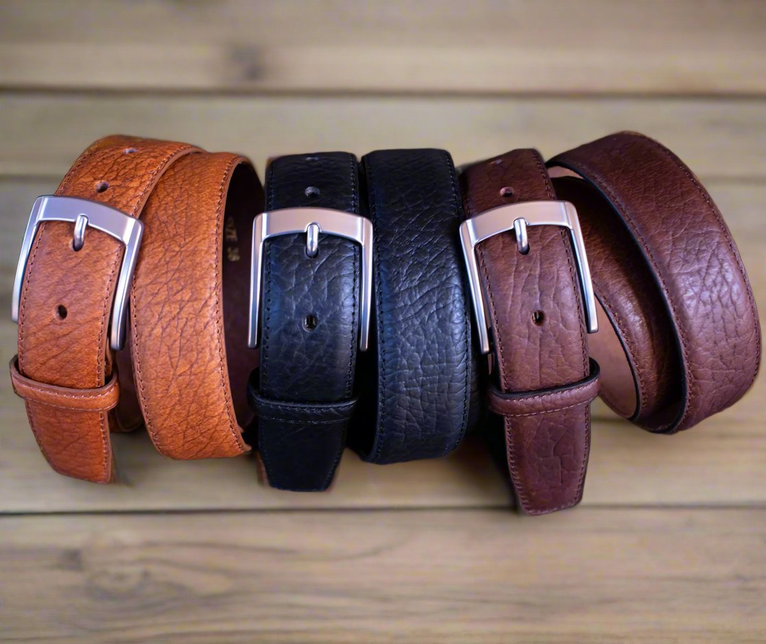 The Telluride: Shrunken Finish Buffalo Leather Belt - 1.25" - TheBeltShoppe.com