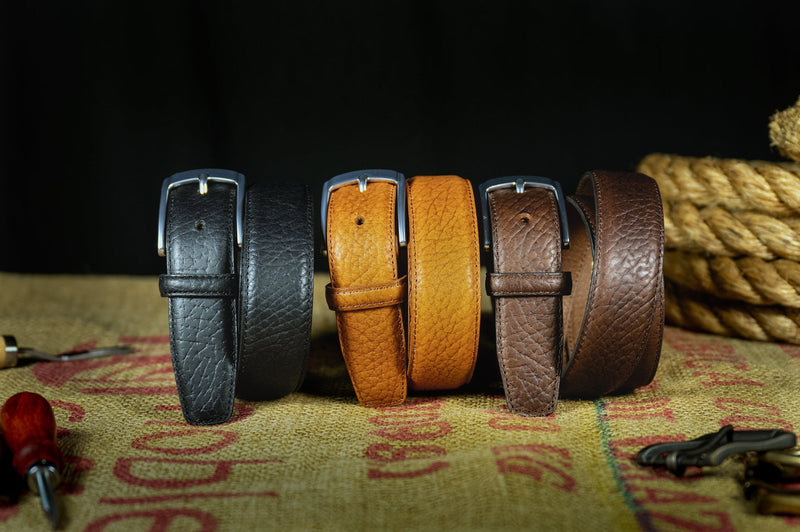 The Telluride: Shrunken Finish Buffalo Leather Belt - 1.25" - TheBeltShoppe.com