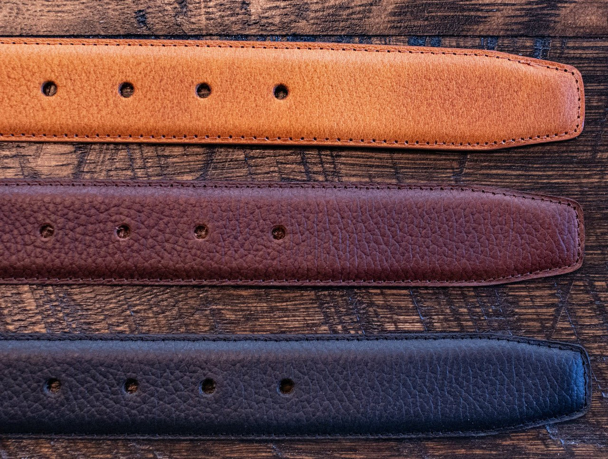 The Vail: Pebble Grain Buffalo Leather Belt - 1.25" - TheBeltShoppe.com