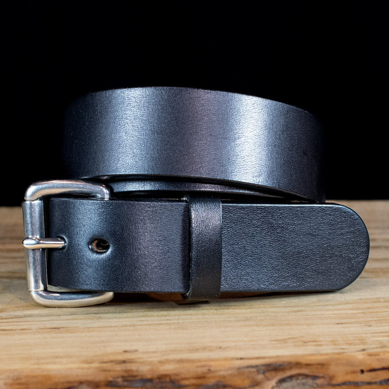 The Workhorse: Max Thickness Harness Black Leather Belt - 1.5" - TheBeltShoppe.com