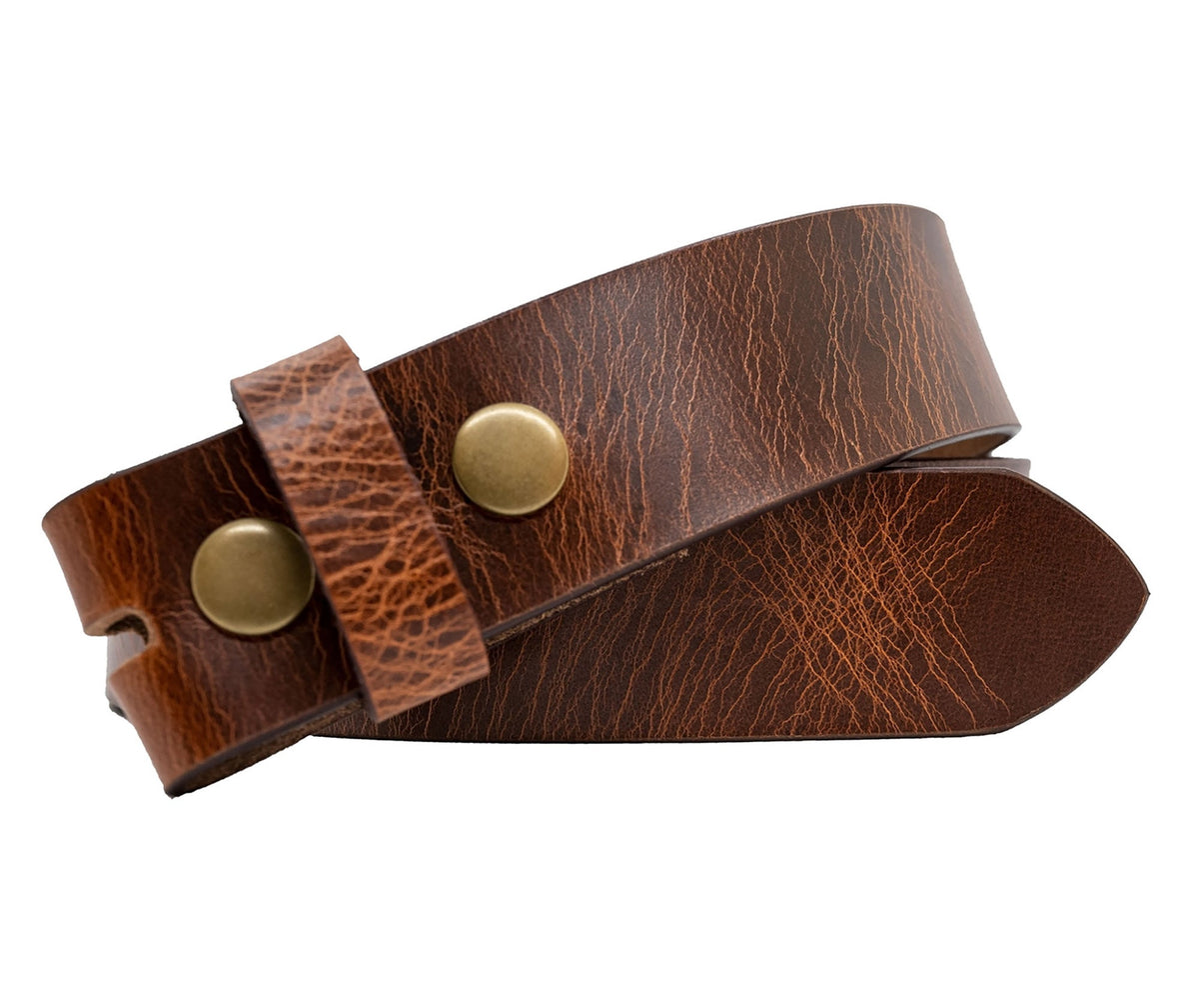 The Yeti: Glazed Finish Buffalo Leather Belt Strap - 1.5" - TheBeltShoppe.com