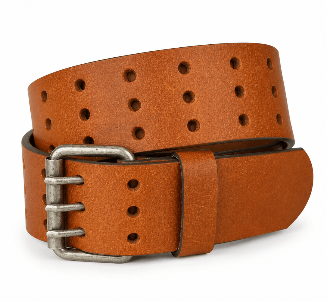 Triple Prong Leather Belt - Crazy Horse Tan - TheBeltShoppe.com