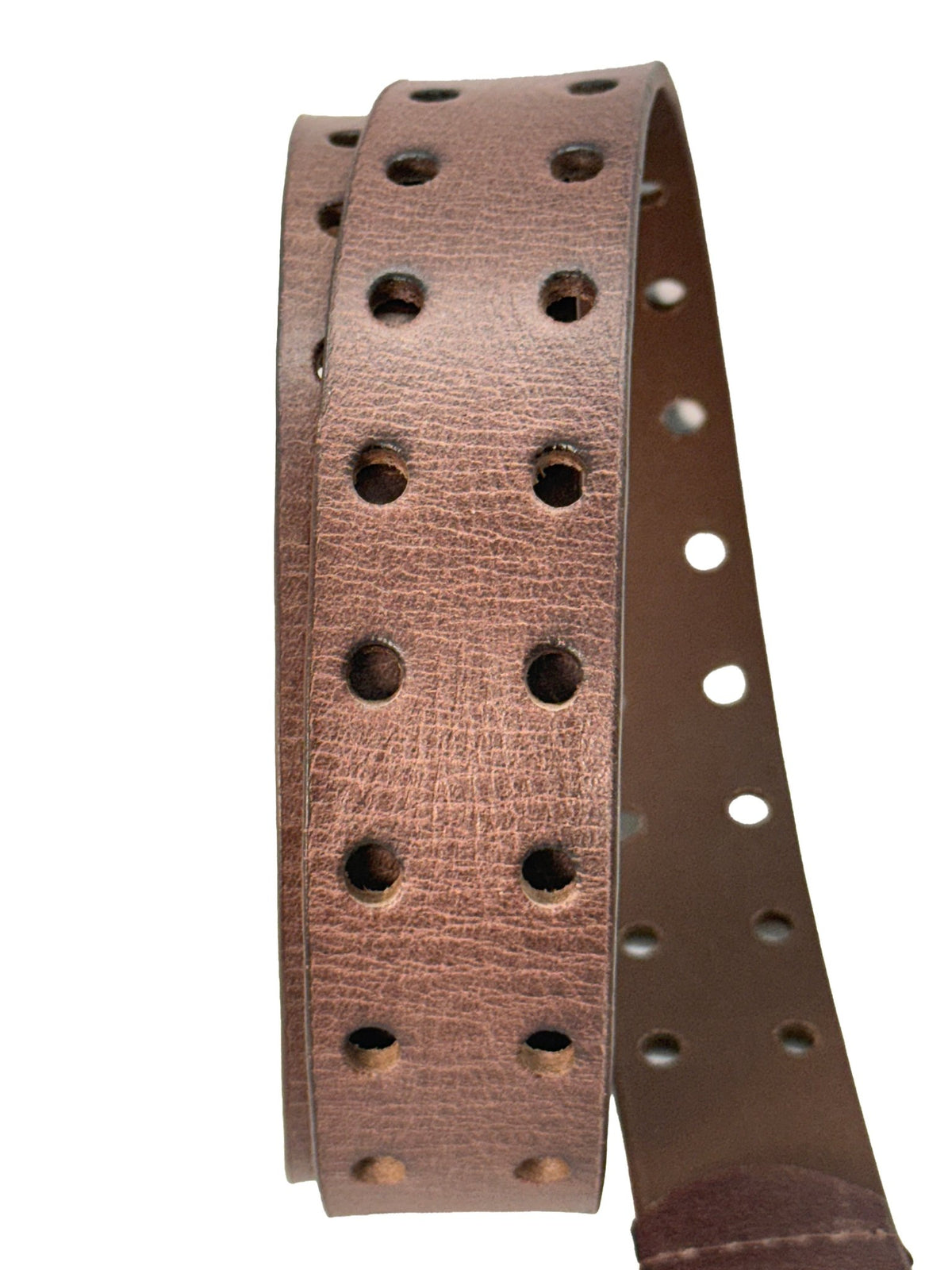Vintage Brown Double Prong Leather Belt, Full Grain Buffalo - 1.5" - TheBeltShoppe.com